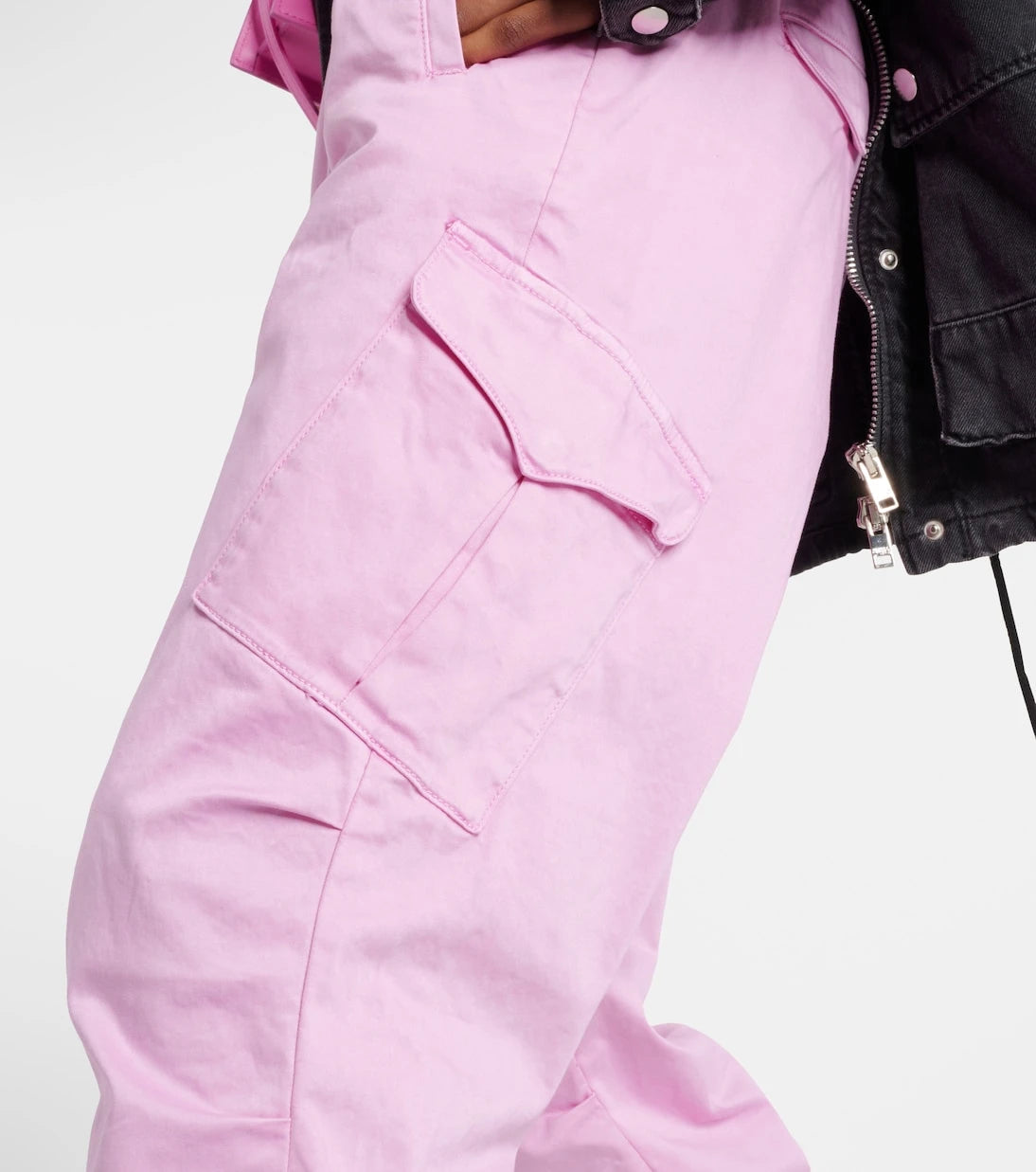 AG Jeans - بنطال كارجو قطني بخصر مرتفع