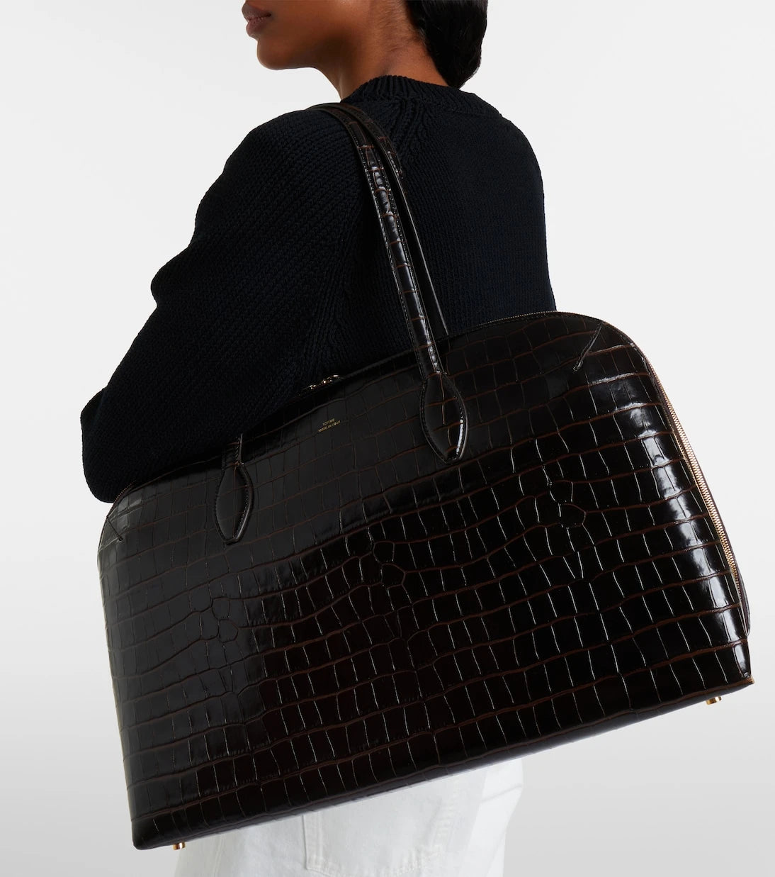 Toteme - Croc-effect leather tote bag