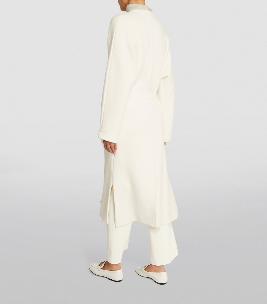 Yves Salomon Beige Mink-Pocket Wrap-Around Coat