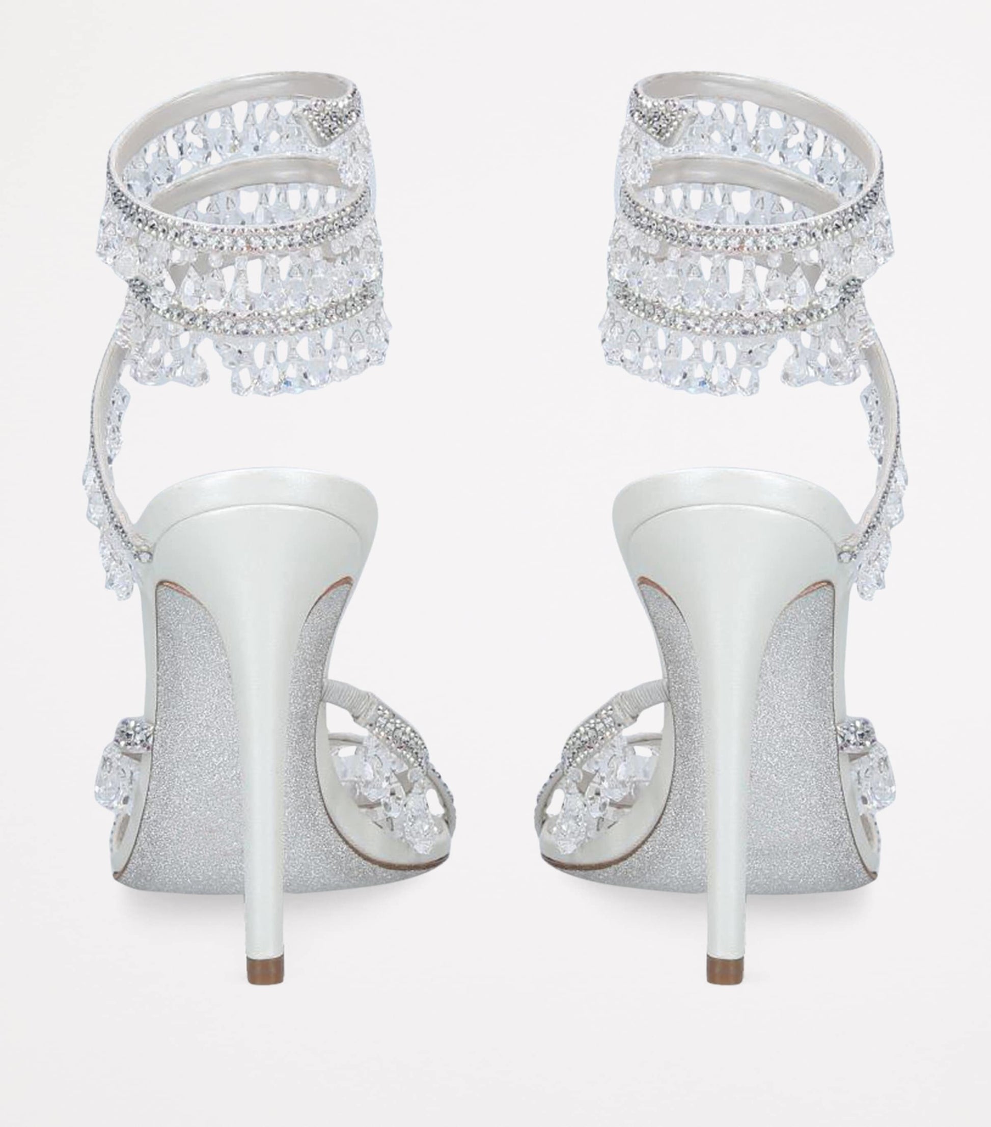 Grey Satin Chandelier Sandals 105