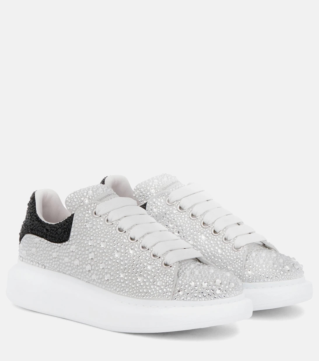 McQueen - Oversized embellished leather sneakers