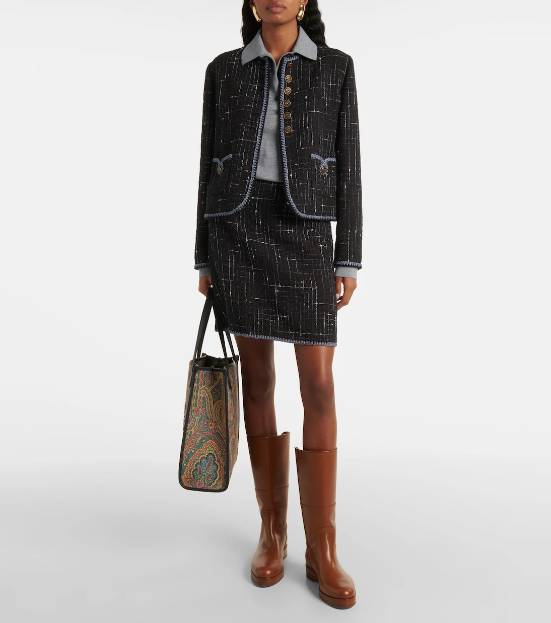 Etro - Cotton-blend tweed miniskirt