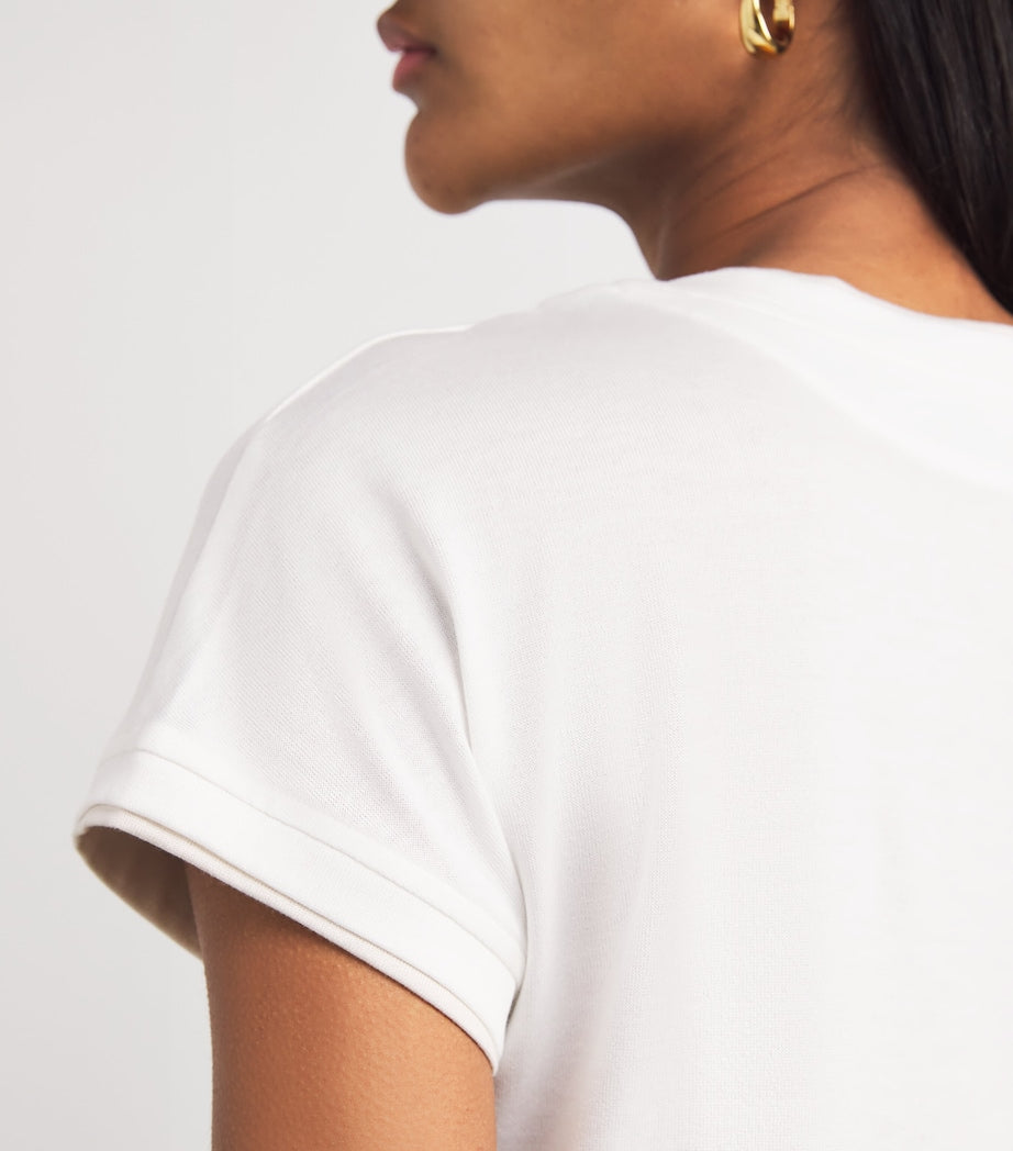 Eleventy White Cotton Contrast-Detail Short-Sleeve T-Shirt