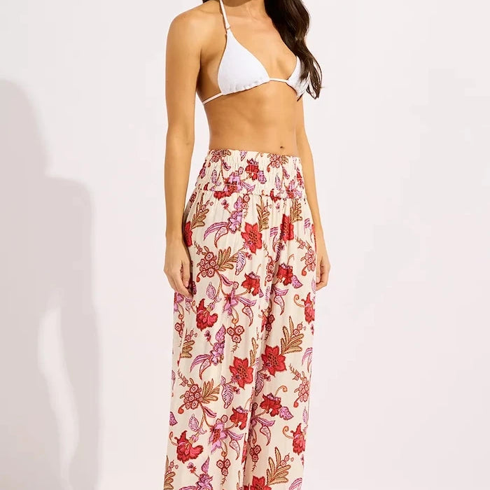 Seafolly Kadın Shirred Waist Wrap Plaj Pantolonu