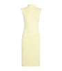 Yellow Jersey High-Neck Mini Dress
