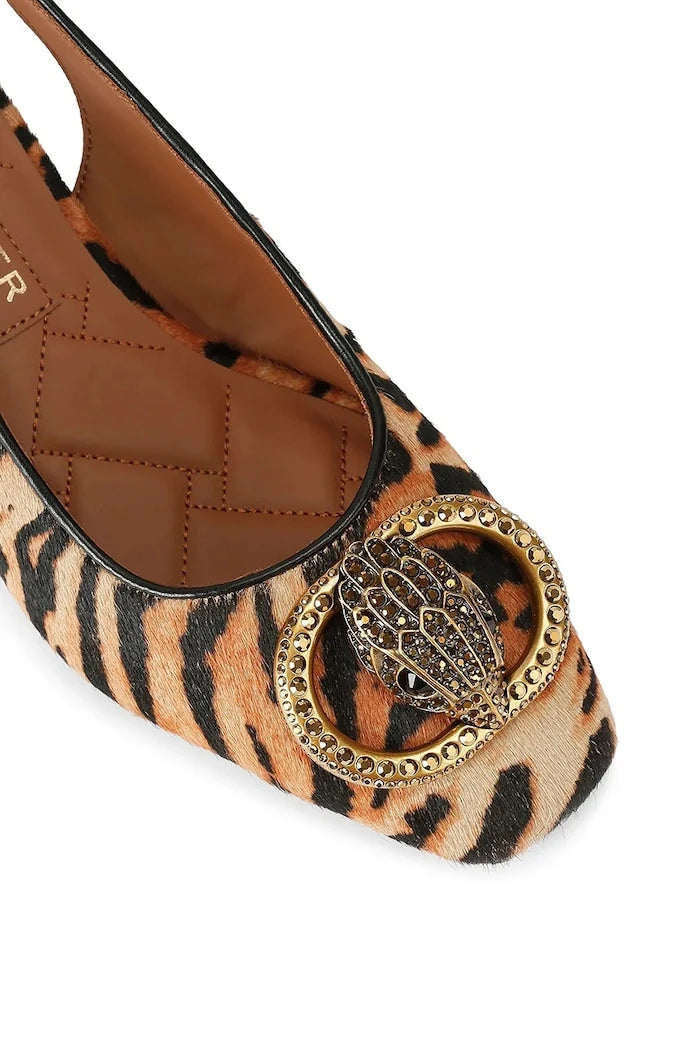 Kurt Geiger London deri açık topuklu kalın topuklu Chelsea Block Slingback ayakkabı