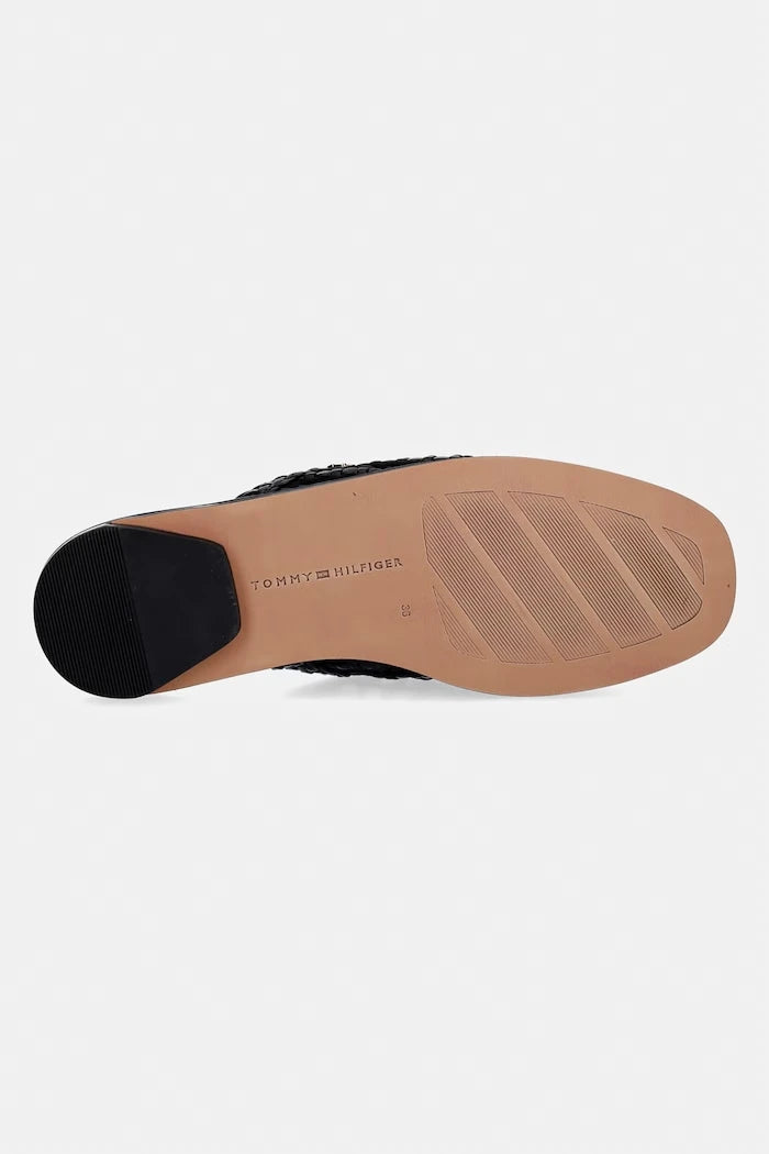 Tommy Hilfiger Kadın Terlik HILFIGER LEATHER MIX FLAT MULE