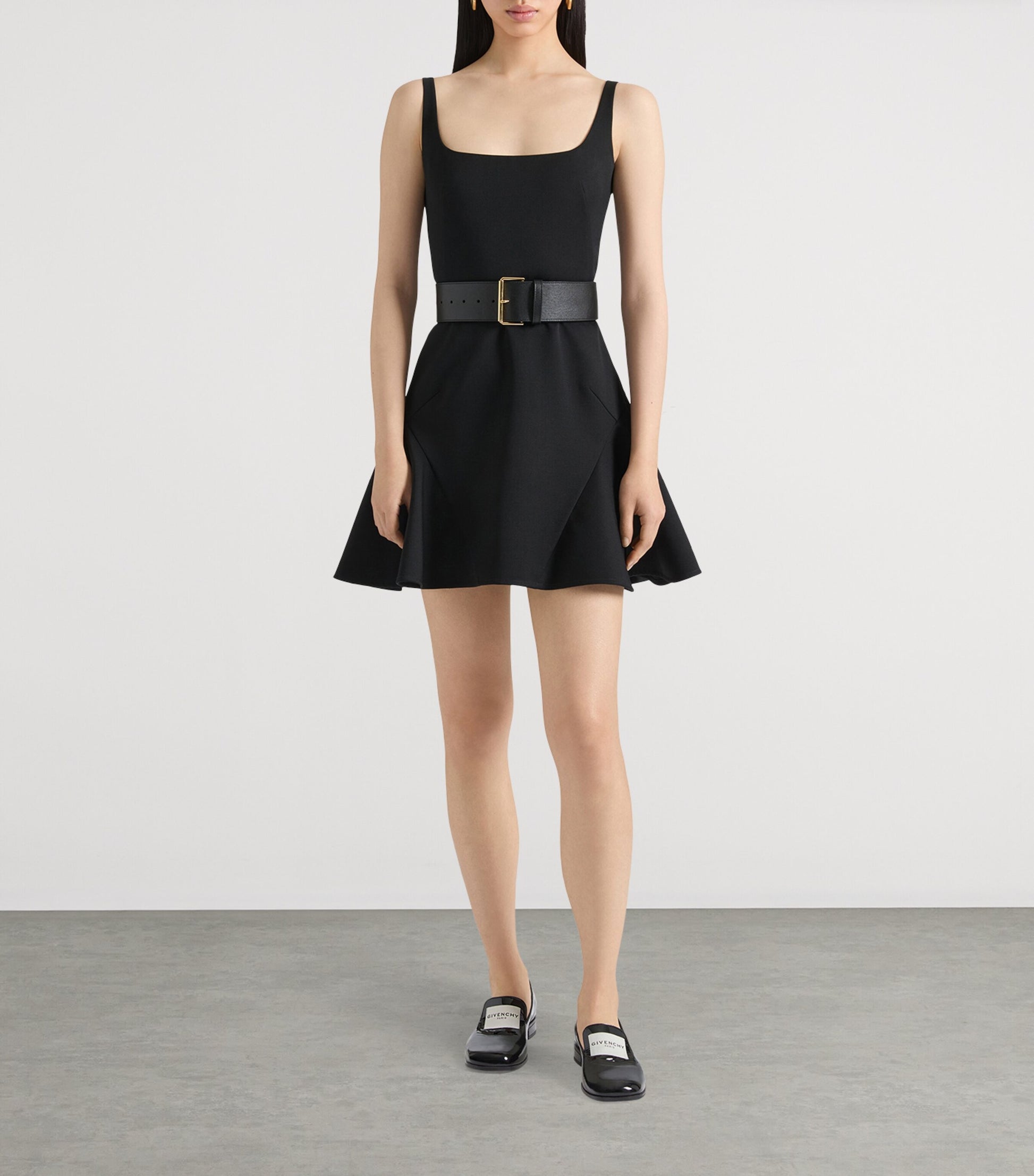 Givenchy Black Fluted Mini Dress