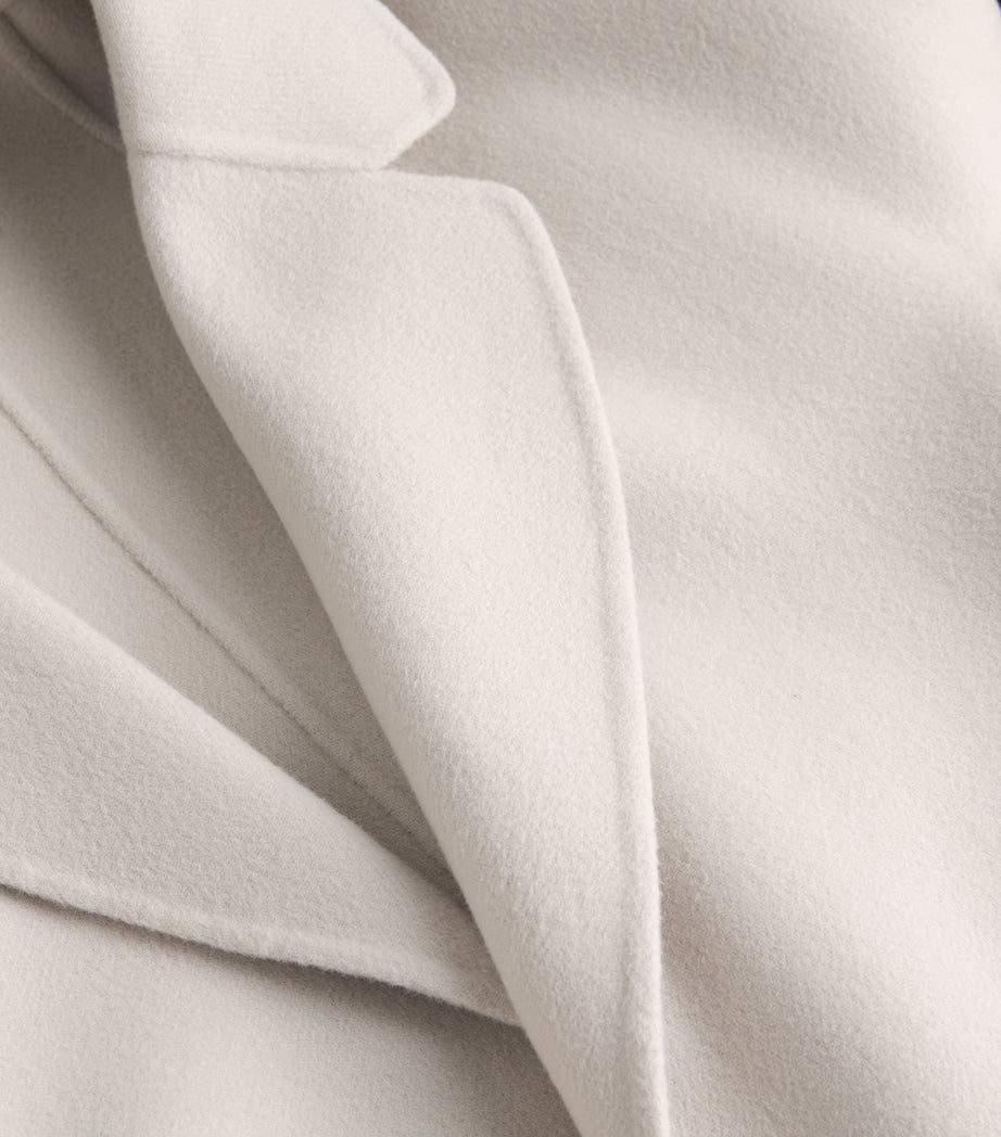 White Virgin Wool Wrap Coat