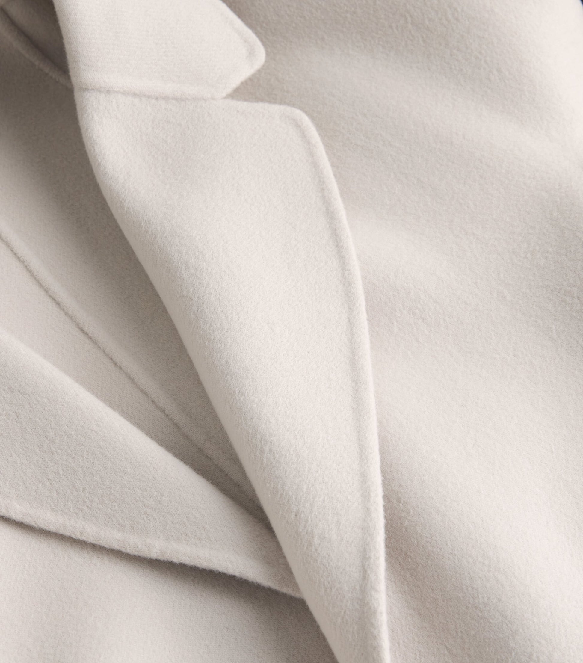 Max Mara White Virgin Wool Wrap Coat