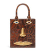 Mini Etched-Leather Face Top-Handle Bag