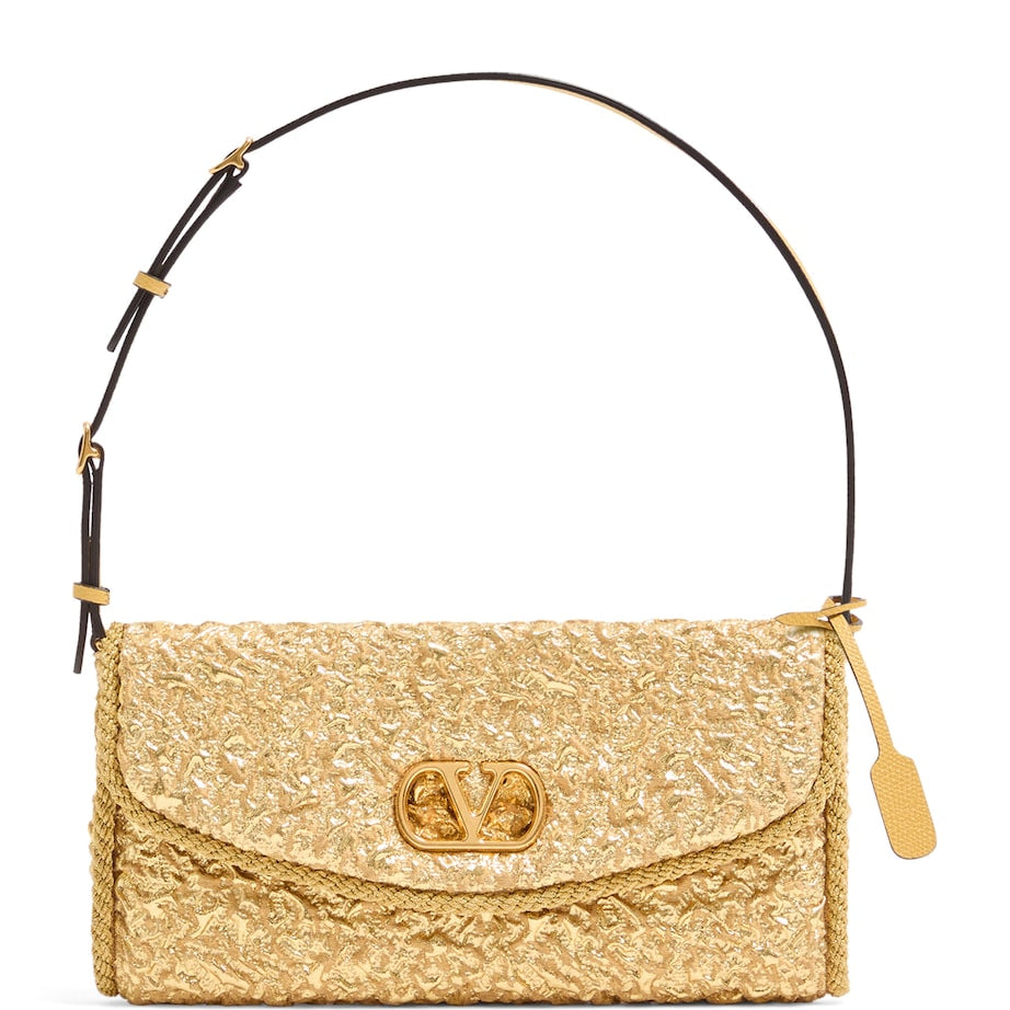 Metallic Vain Soft Shoulder Bag