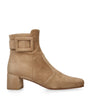 Beige Suede Très Vivier Ankle Boots 45