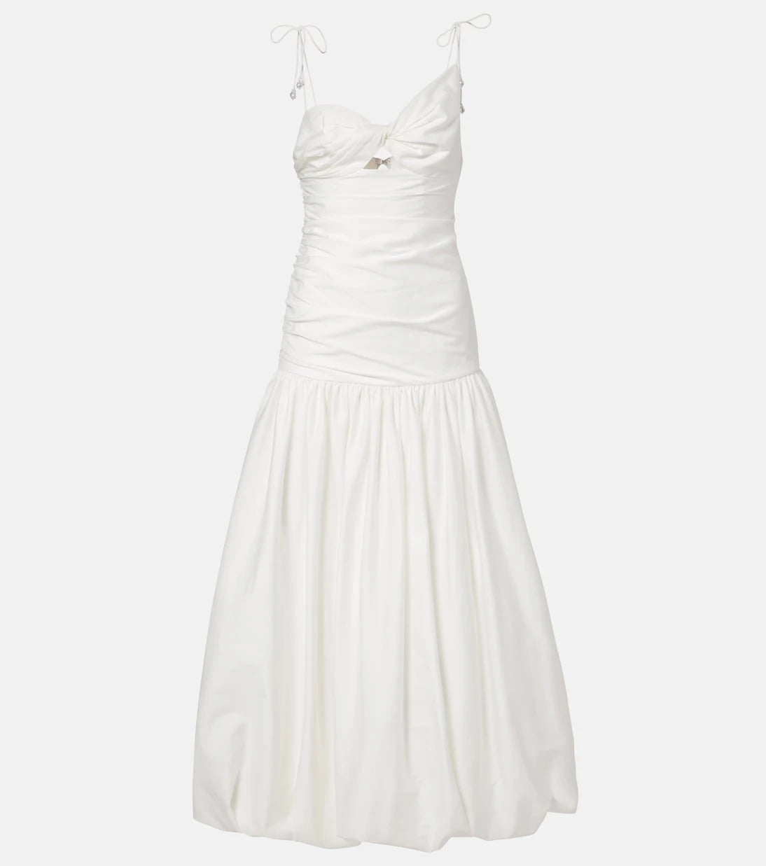 Self-Portrait - Gathered cotton-blend maxi dress