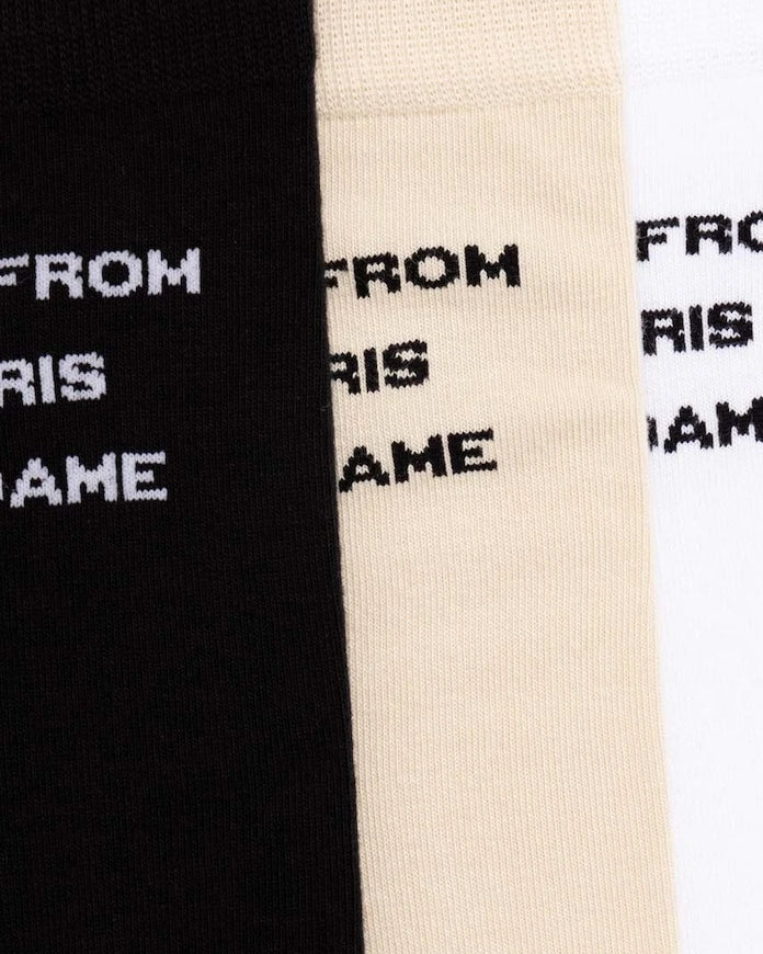 Памучни чорапи Drôle de Monsieur Le Pack de Chaussettes Slogan (3 чифта)