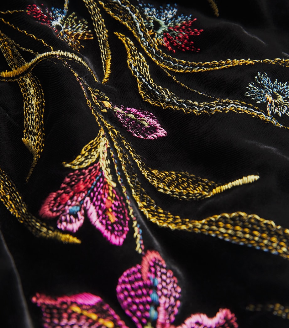 Velvet Embroidered Zaffira Maxi Dress