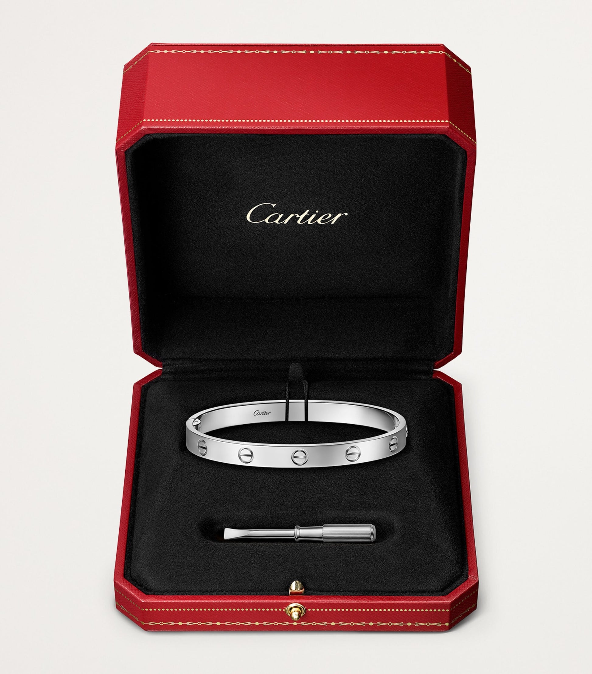 Cartier LOVE Classic White Gold Bracelet - Single-Screw Closure