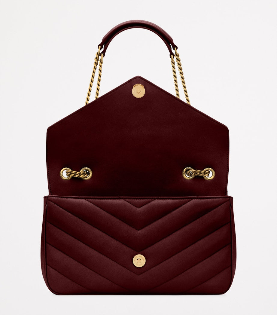 Saint Laurent Burgundy Medium Loulou Shoulder Bag