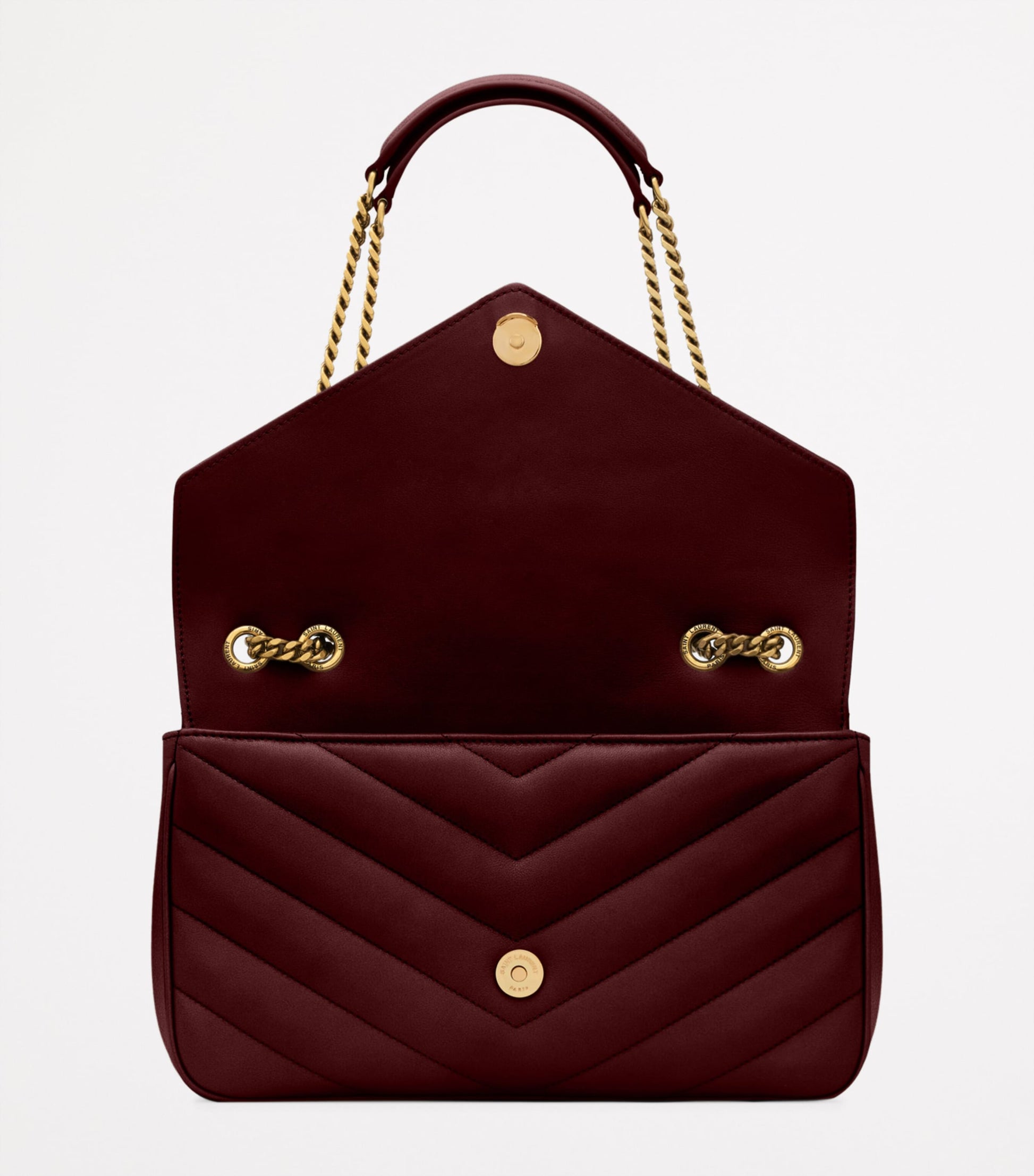 Saint Laurent Burgundy Medium Loulou Shoulder Bag