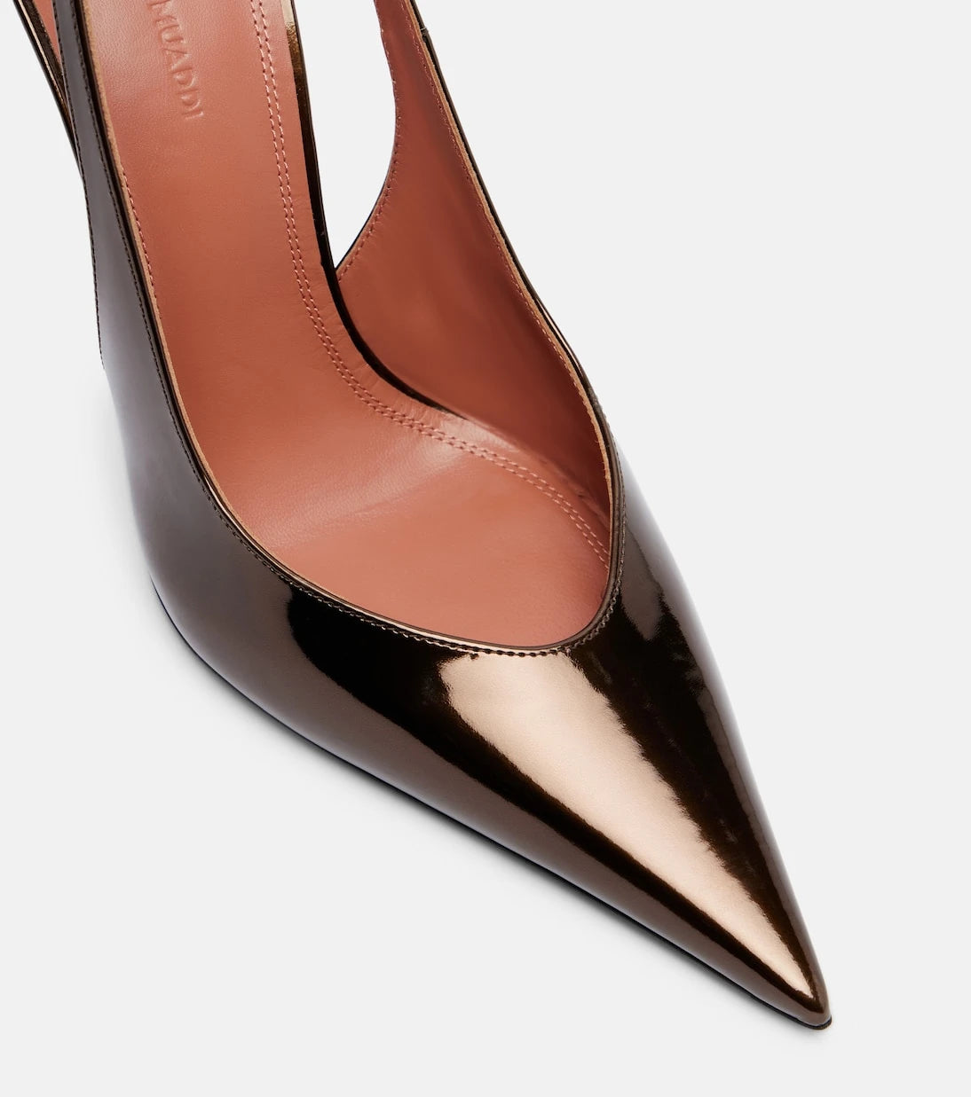 Amina Muaddi - Anok 105 mirrored leather slingback pumps