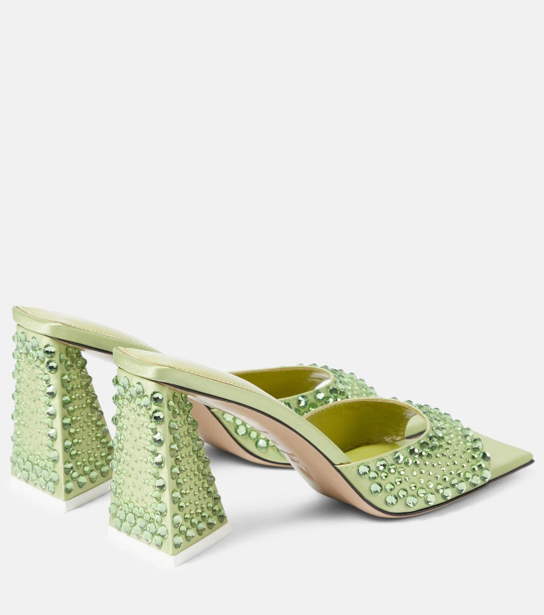 The Attico - Mini Devon embellished satin mules