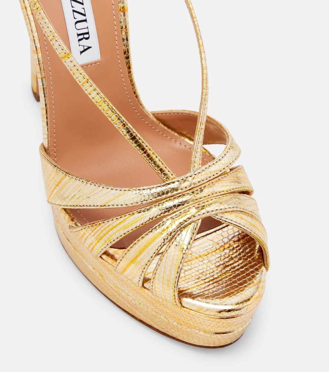 Aquazzura - Aimée 130 metallic leather platform sandals