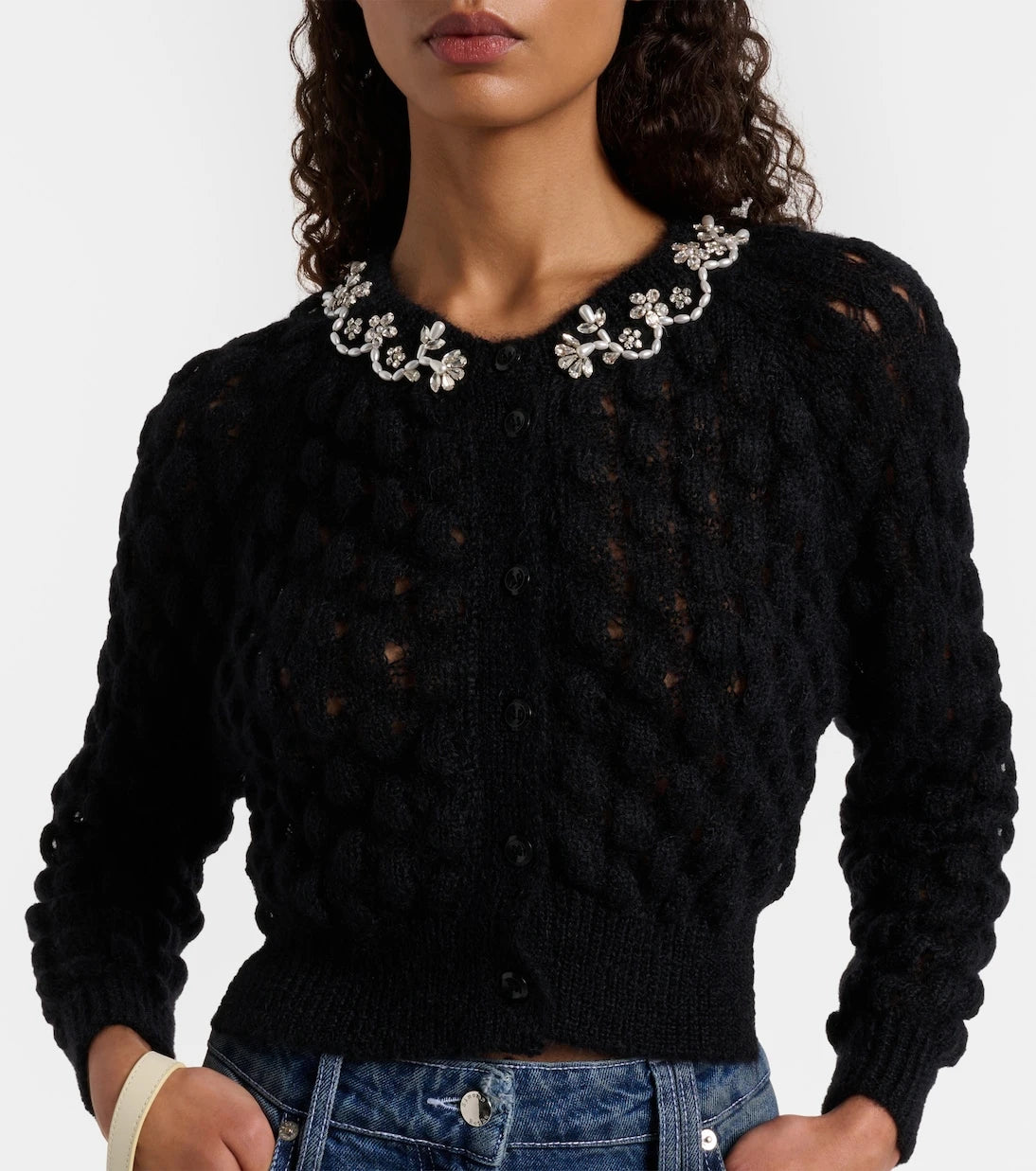 Simone Rocha - Embellished mohair-blend cardigan