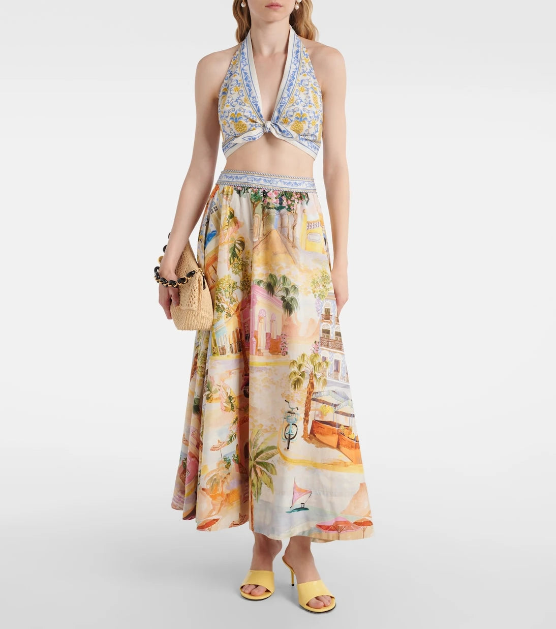 Farm Rio - Printed cotton bra top