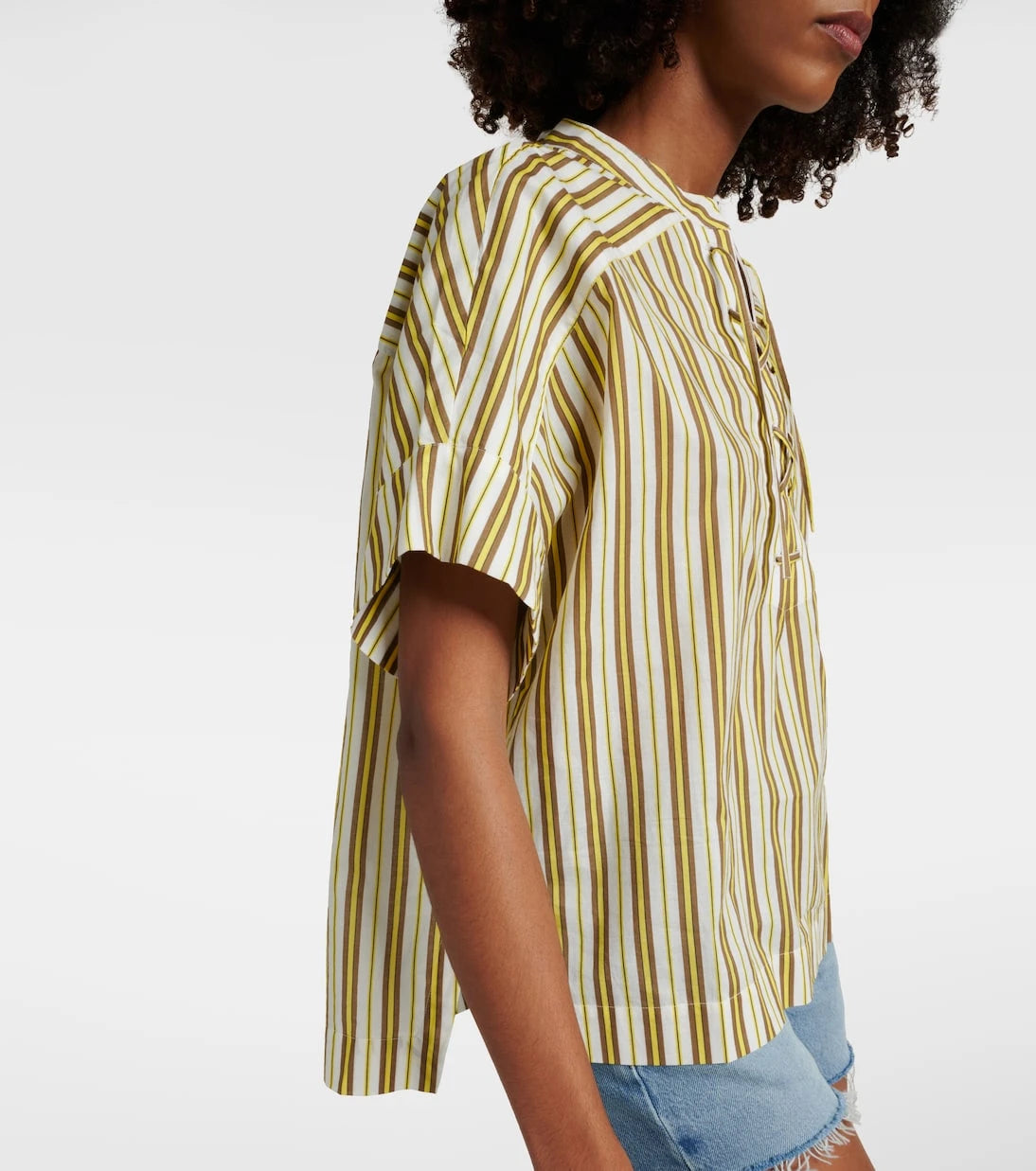 Yves Salomon - Striped cotton top
