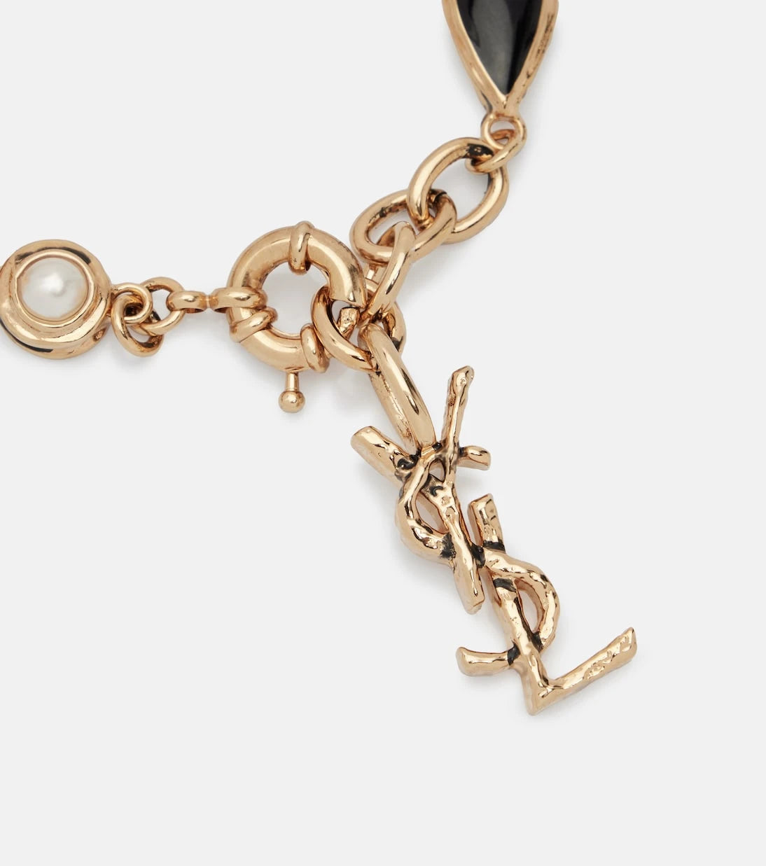 Saint Laurent - Cassandre embellished chain bracelet