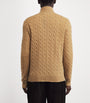 Polo Ralph Lauren Brown Wool-Cashmere Quarter-Zip Sweater