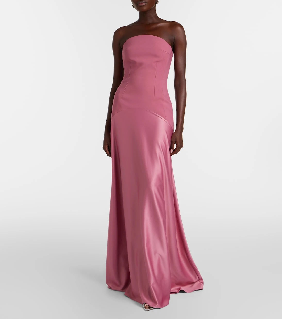 Solace London - Mae satin-paneled bustier gown