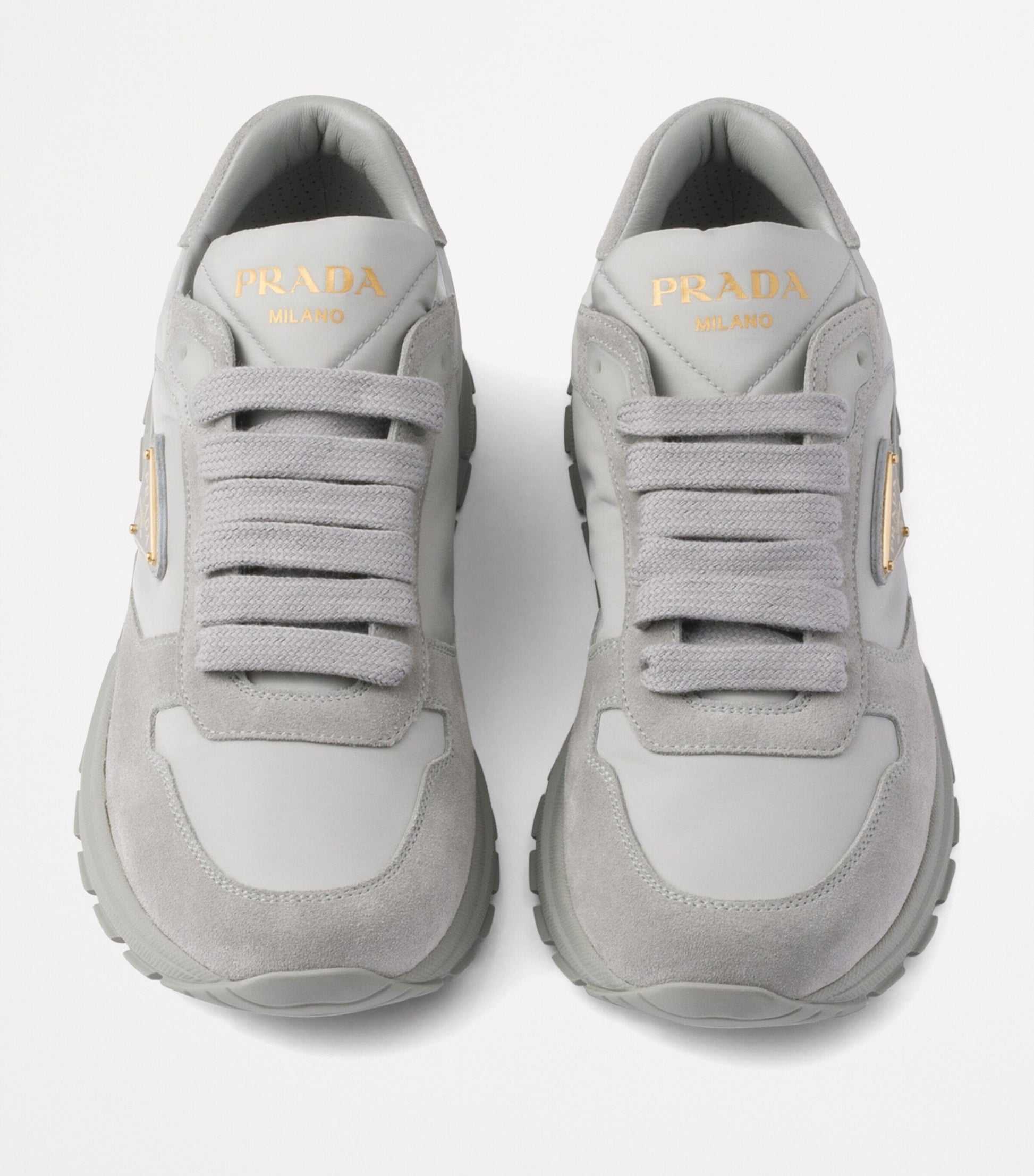 Prada Grey Suede and Re-Nylon Prax 2.0 Sneakers