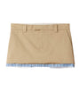 Neutral Cotton Chino Mini Skirt