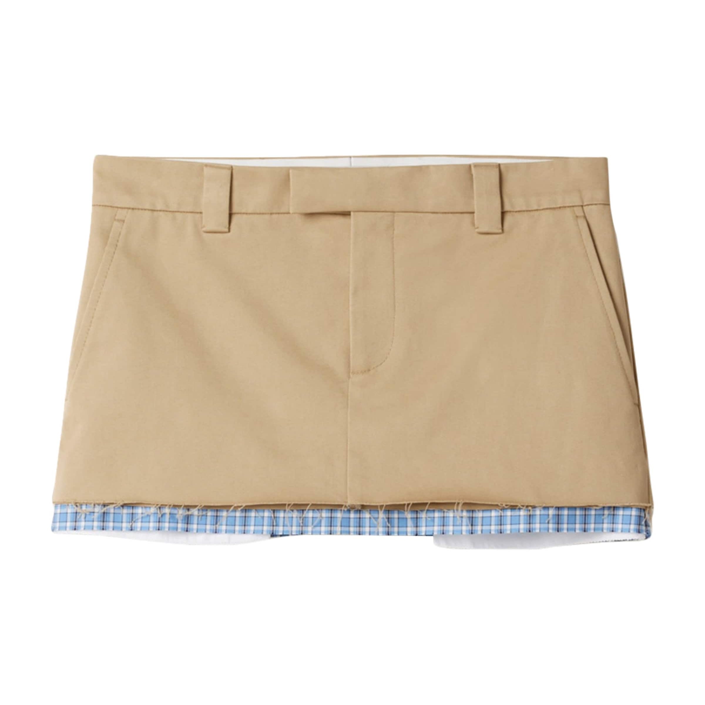 Neutral Cotton Chino Mini Skirt