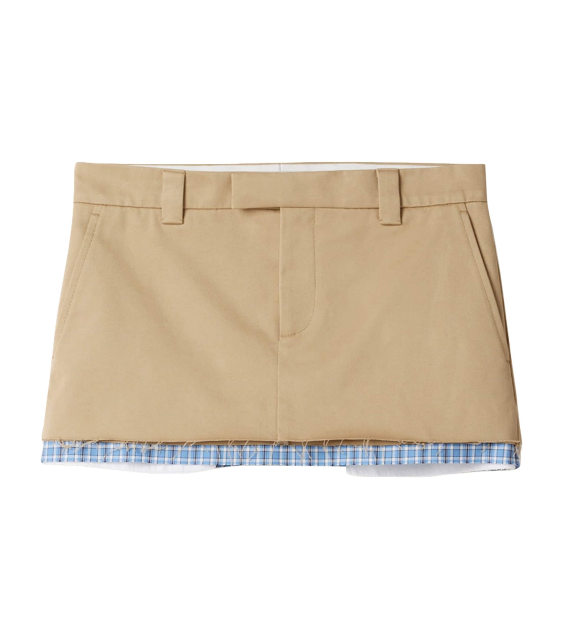 Neutral Cotton Chino Mini Skirt