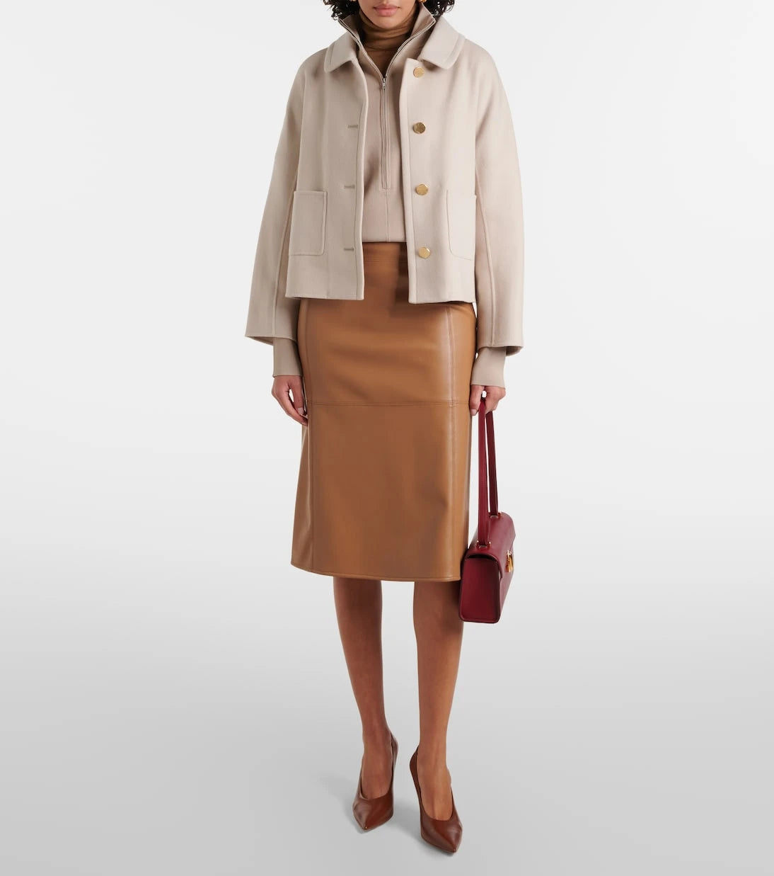 جاكيت "S Max Mara" ‏"Sogno" من صوف بكر بقصّة صدر مزدوجة