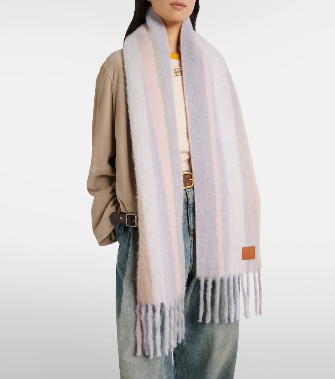 Loewe - Striped alpaca and wool-blend scarf