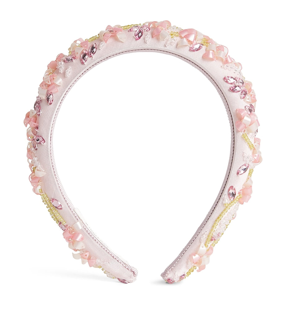 Jennifer Behr Pink Oleander Embellished Headband