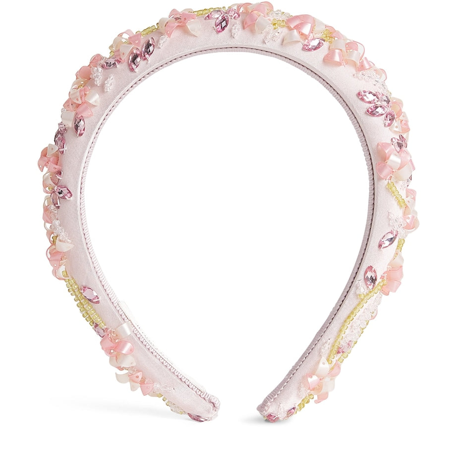 Jennifer Behr Pink Oleander Embellished Headband