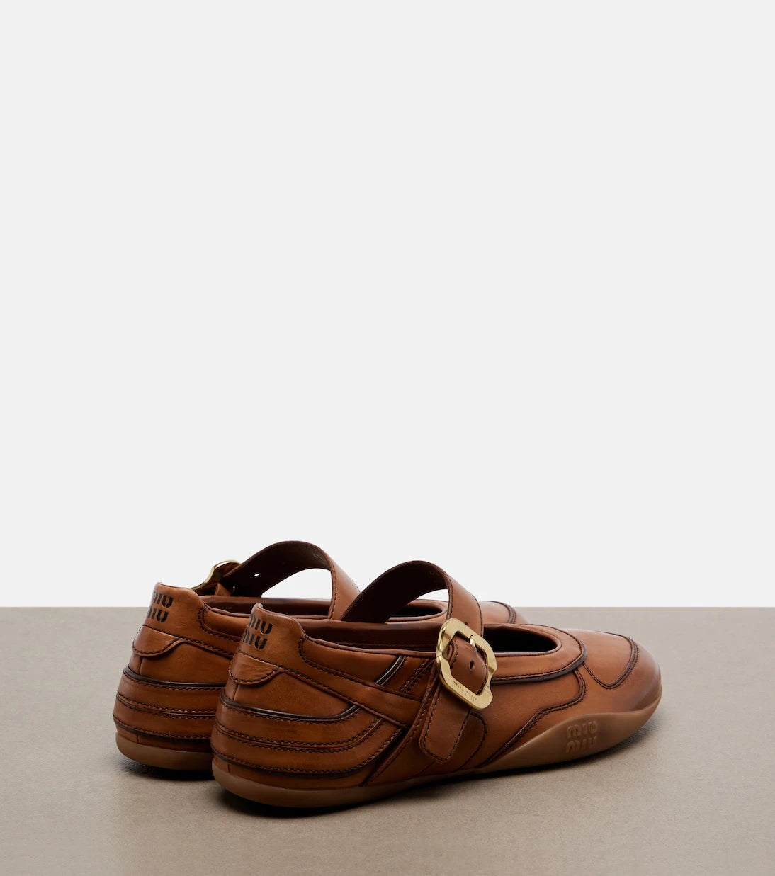 Miu Miu - Gymnasium leather ballet flats