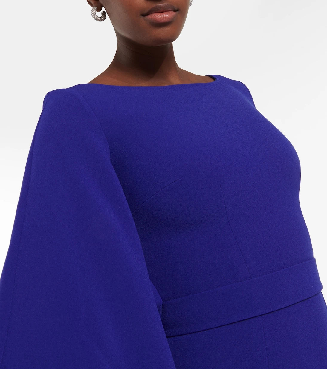 Safiyaa - Boat N Flared belted maxi dress