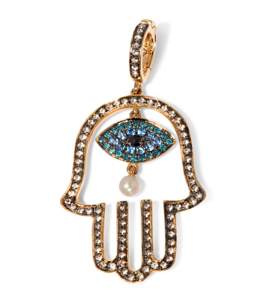Annoushka Yellow Gold and Diamond Mythology Hand of Fatima Charm