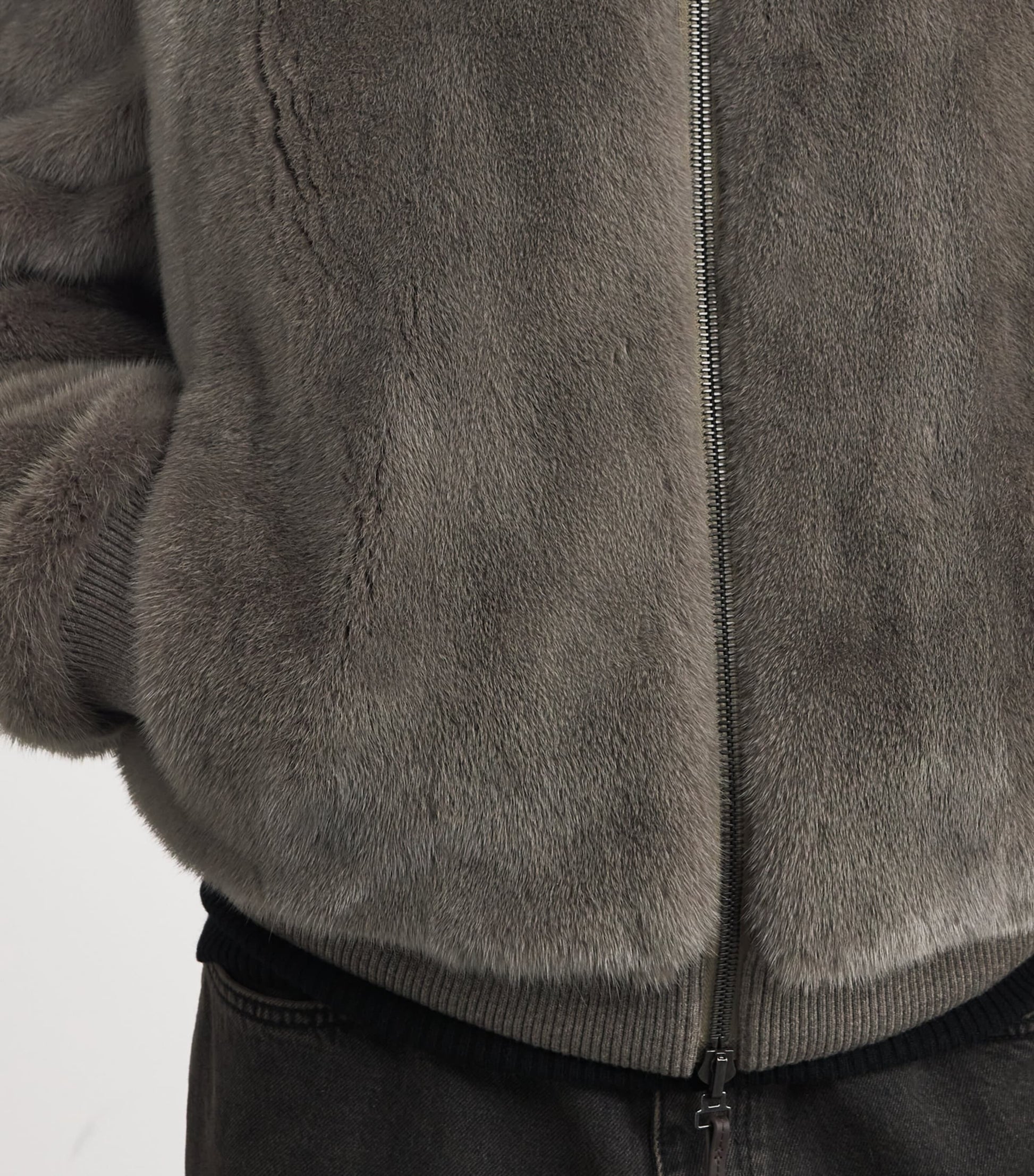 Yves Salomon Brown Mink Bomber Jacket