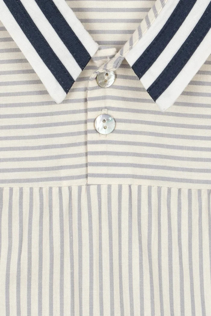 Konges Sløjd bebek çocuklar için pamuklu ALLIE SAILOR ROMPER GOTS