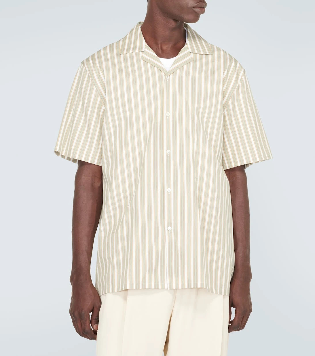 Lanvin - Striped cotton bowling shirt