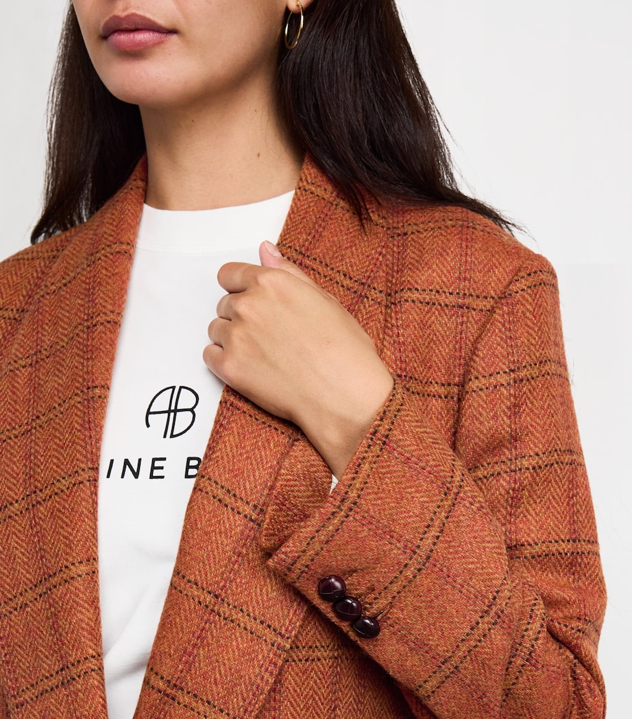 Yellow Wool-Blend Check Jacket