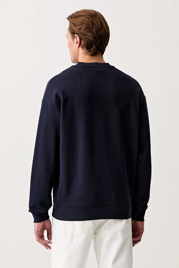 HUGO erkek pamuklu oversize sweatshirt Dursen