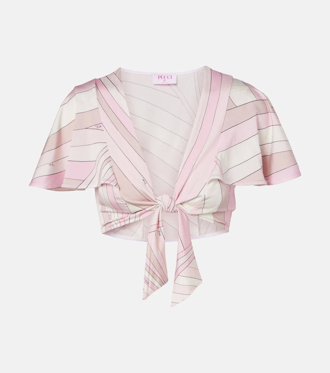 Pucci - Iride satin jersey crop top