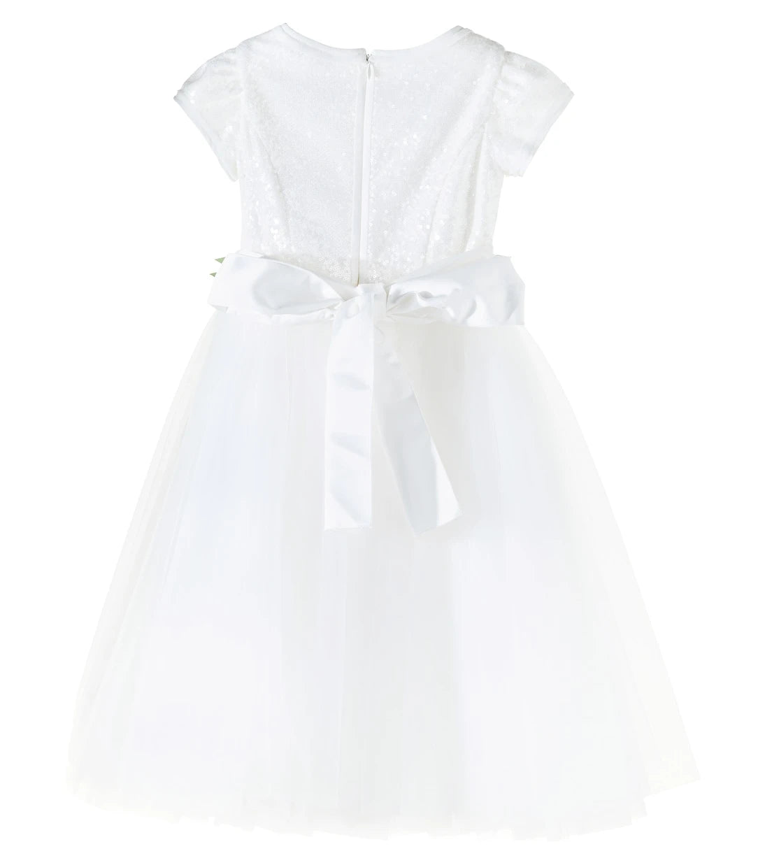 Monnalisa - Sequined floral-appliqué tulle dress
